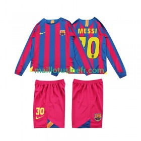 Maillot de Foot FC Barcelone Lionel Messi 10 2006 Domicile Retro 2005 Manches Longues - Enfant